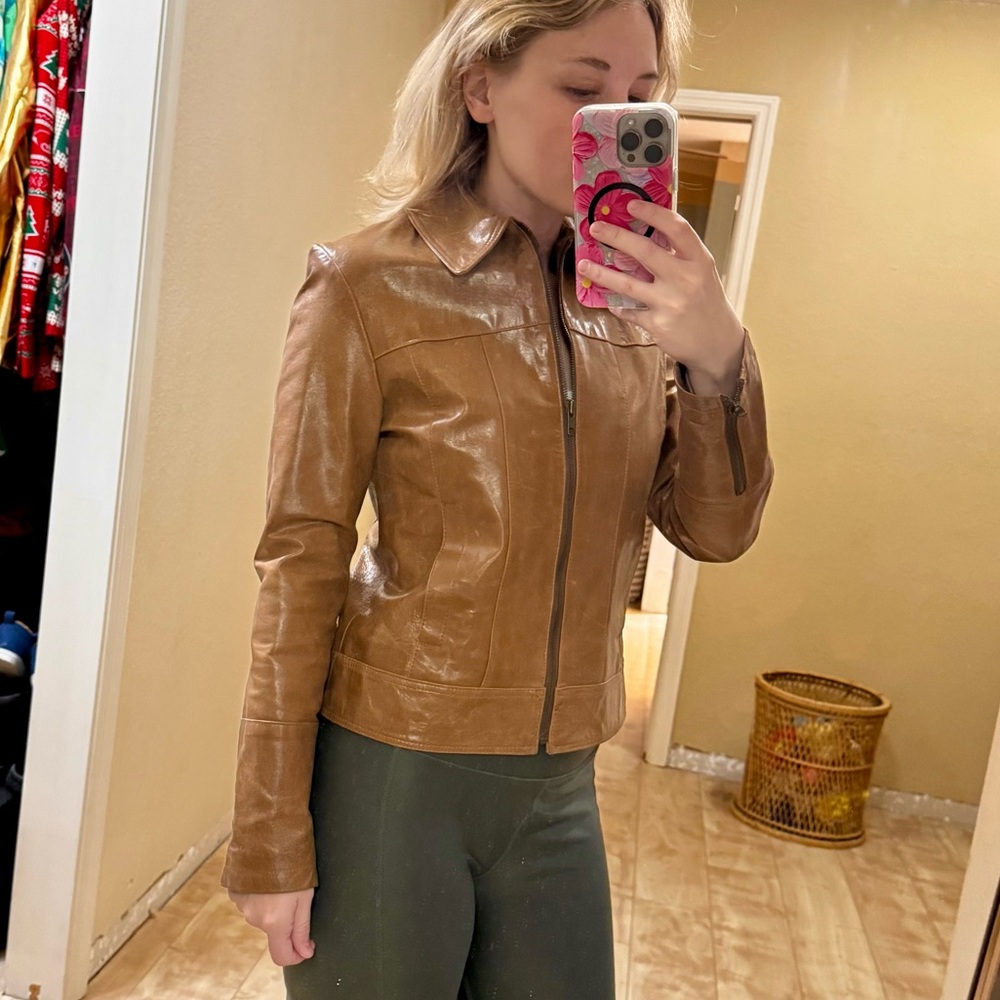 New Look Vintage Brown Leather Jacket